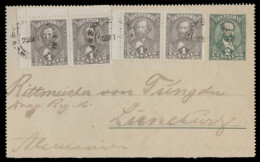PARAGUAY. 1897 (25 Sept). Asuncion - Germany. 2c Green Stat Lettersheet + 4 Adtls 1c Grey. VF. - Paraguay