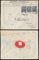 PANAMA. 1933 (June 20). PANAMA - AUSTRIA. Colon To Viena / Austria. Registered Franked Envelope + Official Seal On Rever - Panama