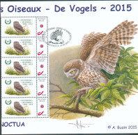 30ème Anniversaire Des Timbres OISEAUX  BUZIN DUO STAMP En Demi-feuille CHOUETTE HIBOU 25-04-2015.  R - 22045 - 1985-.. Pájaros (Buzin)