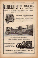 PUB 1921 - Concasseur Automobile Gyrator Bergeaud 71 Macon, Mécanique Travaux Publics Cail 59 Denain - Pubblicitari
