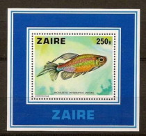 Zaire 1978 OBCn° Bloc 25 *** MNH Cote 15 € Faune Poissons Vissen Fish - Neufs