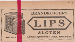 Pub Reclame - Brandkoffers Sloten LIPS - Brussel - Orig. Knipsel Coupure Tijdschrift Magazine - 1924 - Publicités