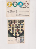 2 CPSM-ECHECS-1 CP ENTIER -POLOGNE-1 CP MAXIMUN-TIMBRE  JEU D'ECHEC-FDC-LE HAVRE76-2 AVRIL 1968 - Chess