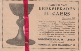 Pub Reclame - Kerksieraden H. Caers - Leuven - Orig. Knipsel Coupure Tijdschrift Magazine - 1924 - Publicités