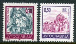YUGOSLAVIA 1994 Monastery Definitives 0.10, 0.50 ND MNH / **.  Michel 2686-87 IA - Unused Stamps