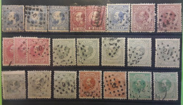 NEDERLAND PAYS BAS NETHERLANDS 1867 -1872 Wilhelm III,23 Timbres Entre Yvert 7 - 24,nuances ,Variété, Format Obl,TB - Used Stamps