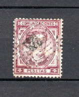 Spain 1876 Old 4 Peseta Alfonso XIII Stamp (Michel 163) Nice Used - Oblitérés