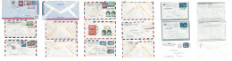 UNITED NATIONS. 1949/52. Selection Of 9 Usages, Airmail, Multifkd Envelopes, Statiary Airletter Sheets. Comercial Mail.  - UNO