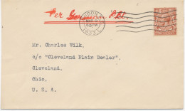 GB 1933, GV 1½d On Superb Ship Mail Cover To USA Tied By „LONDON.F.S.“ Machine Postmark, Handwritten „Per German Pkt." - Storia Postale