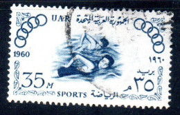 UAR EGYPT EGITTO 1960 SPORTS SPORT SWIMMING 35m USED USATO OBLITERE' - Oblitérés