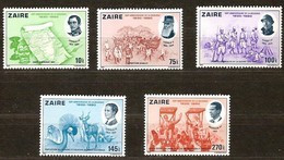 Zaire 1980 OBCn° 1066-1070 *** MNH  Cote 11,00 Euro - Ungebraucht