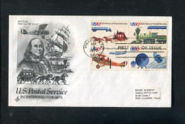 "USA" 1975, Mi. 1182-1185 "Postwesen In Den USA" 4er-Block Auf FDC (R0091) - Enveloppes évenementielles