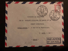 LETTRE Par Avion Pour La FRANCE TP M DE DECARIS 0,25 Surch. 12f CFA OBL.23-11 1963 LA SALINE REUNION - Storia Postale