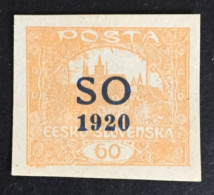 1920 Poland Eastern Silesia Czechoslovakia - Hradcany At Prague Overprint SO 60 - Unused ( Mint Hinged) - Silésie