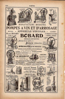 PUB 1921 - Pompes à Vin & D'arrosage Bonard 21 Beaune, Plomb Graphite TS Wilson Londres - Pubblicitari