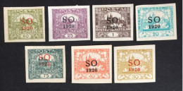 1920 Poland Eastern Silesia Czechoslovakia - Hradcany At Prague Overprint SO - 7 Stamps - Unused ( Mint Hinged) - Slesia