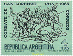 726787 MNH ARGENTINA 1963 ANIVERSARIO DE LA BATALLA DE SAN LORENZO - Ongebruikt