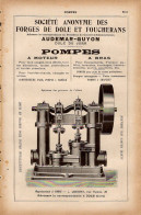PUB 1921 - Pompes Forges De Dole & Foucherans Audemar-Guyon, Naphte Benzène Toluène Xylène Hickson & Partners Bradford - Pubblicitari