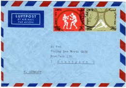 Libyen 1965, 20 U. 35 M. Sport Auf Luftpost Brief V. Benghazi N. Deutschland - Autres - Afrique