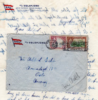 Jamaica 1952, 1 Sh.+6d Auf Luftpost Brief M/S OSLOFJORD Vb. Kingston N. Norwegen - Autres - Amérique