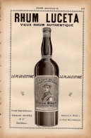 PUB 1921 - Rhum LUCETA Contré 33 Bordeaux, Plus De Vols Scéllés Métal J Guibaud 33 Bordeaux - Pubblicitari