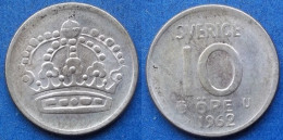 SWEDEN - Silver 10 öre 1962 U KM# 823 Gustav VI Adolf (1950-1973) - Edelweiss Coins - Suède