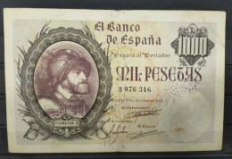 ESPAÑA. EDIFIL 445. CARLOS I. 1000 PTAS 21 DE OCTUBRE DE 1940. CONSERVACIÓN MBC- - 1000 Pesetas