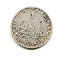 1 Franc "Semeuse  " 1905 ARGENT   TB+ - 1 Franc