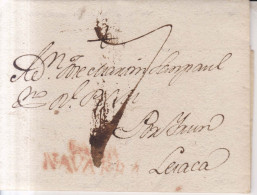 Año 1810  Prefilatelia  Carta A Lesaca  Marcas Pamplona Navarra  Y Porteo Escrito 7 - ...-1850 Prephilately