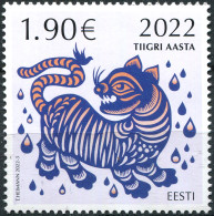Estonia 2022. Year Of The Tiger (MNH OG) Stamp - Estland