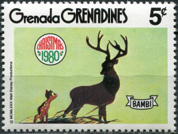 Grenada Grenadines 1980. Bambi And Prince Of The Forest (MNH OG) Stamp - St.Vincent Und Die Grenadinen