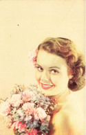 FANTAISIE - Femme - Femme Avec Des Fleurs - Bouquet - épaules - Carte Postale Ancienne - Femmes