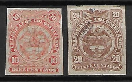 COLOMBIE   -   Télégraphe   -   1882 .  Y&T N° 8 / 9 Oblitérés - Colombia