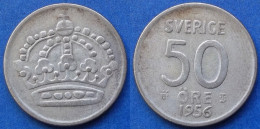 SWEDEN - Silver 50 öre 1956 TS KM# 825 Gustav VI Adolf (1950-1973) - Edelweiss Coins - Suède