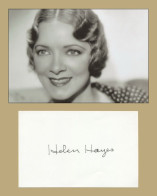 Helen Hayes (1900-1993) - Actrice Américaine - Carte Signée + Photo - 80s - Acteurs & Comédiens