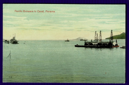 Ref 1635 - Early Postcard - USA Canal Zone Panama - Pacific Entrance To Canal - Panama