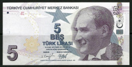 Turkey 1970 / 2009 Banknote 5 Lira Türk Lirası P-222f UNC - Turkey