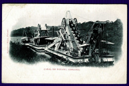 Ref 1635 - Early Postcard - Super Image - Dredging Boats - USA Canal Zone Panama - Gorgona - Panama