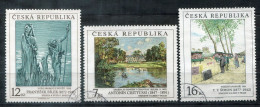 TSCHECHISCHE REPUBLIK 161-163 Canc. - Gemälde, Paintings, Peintures - CZECH REPUBLIC / RÉPUBLIQUE TCHÈQUE - Used Stamps