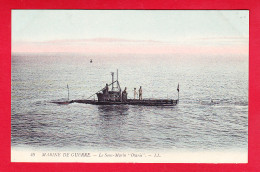 Bateaux-194P126  Marine De Guerre, Le Sous Marin OTARIE, Animation, Cpa Colorisée BE - Sous-marins