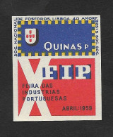 Portugal Etiquette Boite De Allumettes FIL Lisboa 1959 Foire Industrielle Industrial Fair Matchbox Label - Boites D'allumettes - Etiquettes