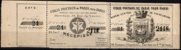 COLIS POSTAUX DE PARIS POUR PARIS "Armoiries + Burelage Et Tête Bêche" SPINK / MAURY N° 9b. B/TB. SEULE PROPOSITION. - Mint/Hinged