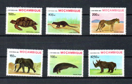 Mozambique 1990 Set Animal (Turtle/Rino/Dugong) Stamps (Michel 1209/14) Nice MNH - Mosambik