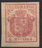 1864 Espagne -España Spain Télégraphe, Telégrafos 2 4R - Neuf (sans Gomme) - Télégraphe