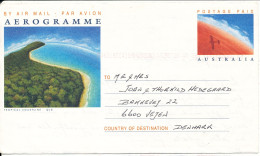 Australia Aerogramme Sent To Denmark Brisbane 3-1-1995 - Aérogrammes