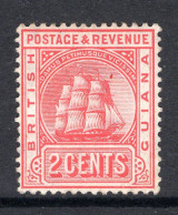 British Guiana 1907-10 Ship - Change Of Colour - 2c Rose-red - Re-drawn - HM (SG 253a) - Brits-Guiana (...-1966)