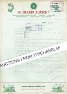 1945 ZURICH - W. GLASER ZURICH 1 - Fabricant D'armes De Chasse Et De Sport - Schweiz