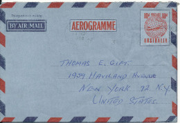 Australia Aerogramme Sent To USA 22-9-1958 - Aérogrammes