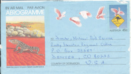 Australia Aerogramme Sent To USA 1985 - Aerogramme