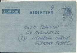 Australia Aerogramme Sent To Germany 11-3-1951 - Ganzsachen